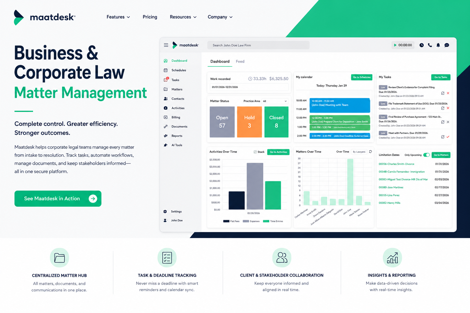 Business and Corporate Law Matter Management
